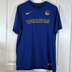 Nike Dri-Fit The Nike Tee Blue Golden State Warrior Crewneck Shirt Size Large